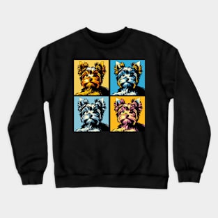 Pop Retro Yorkshire Terrier Art - Cute Puppy Crewneck Sweatshirt